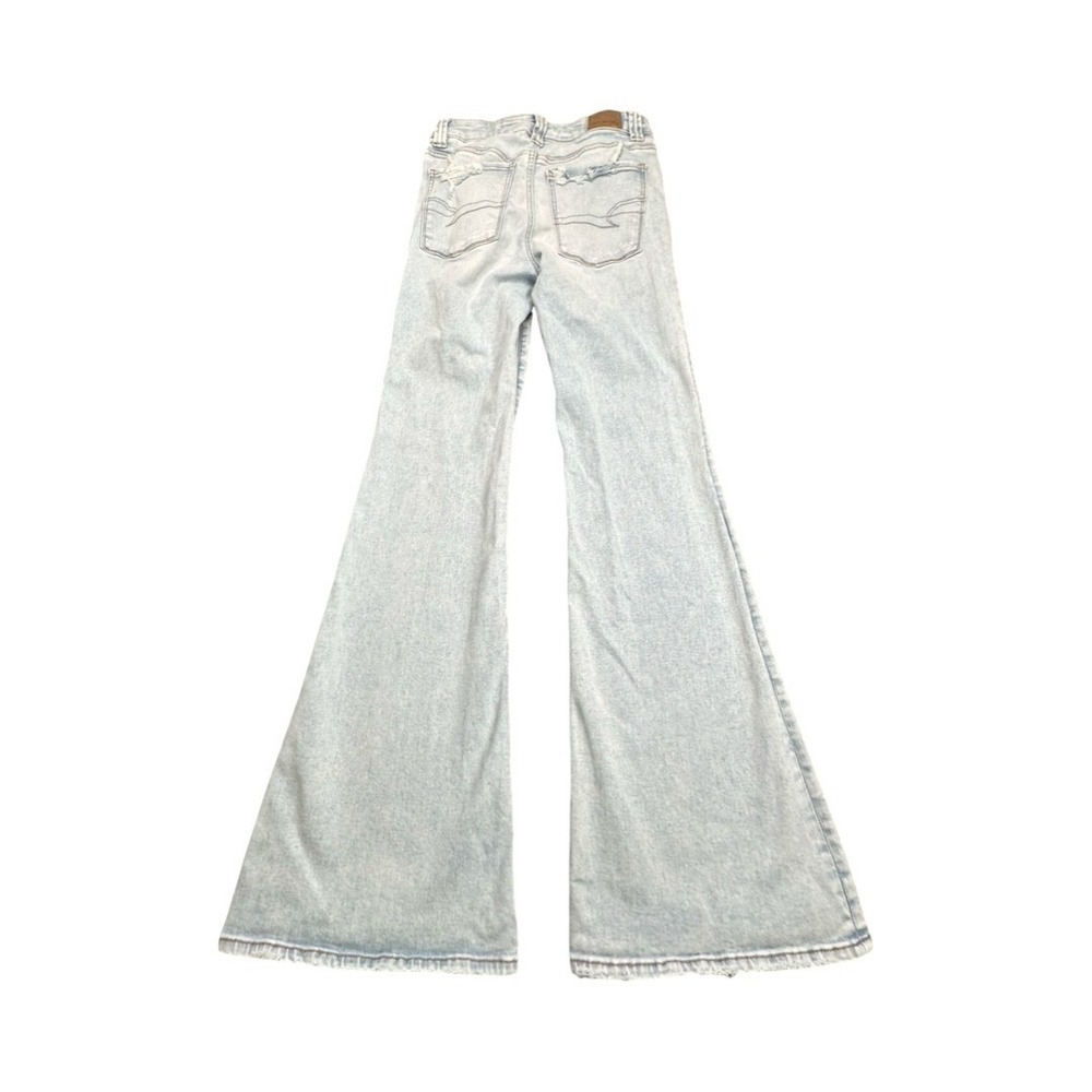 American Eagle Jeans Womens 6 Light Blue Super Hi-Rise Flare Button Fly Stretch - Picture 2 of 13